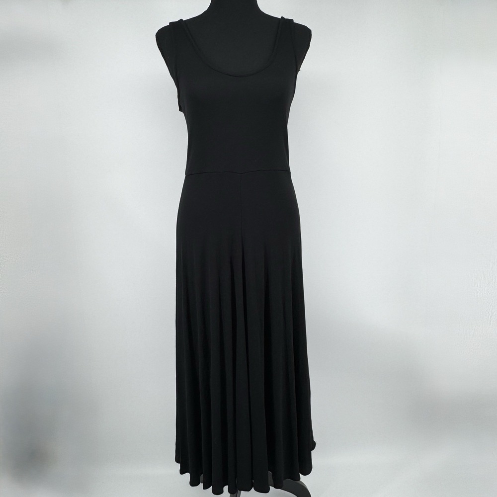 Marine Layer Lexi Rib Sun-In Scoop Neck Maxi Dress Black Medium Soft Stretch